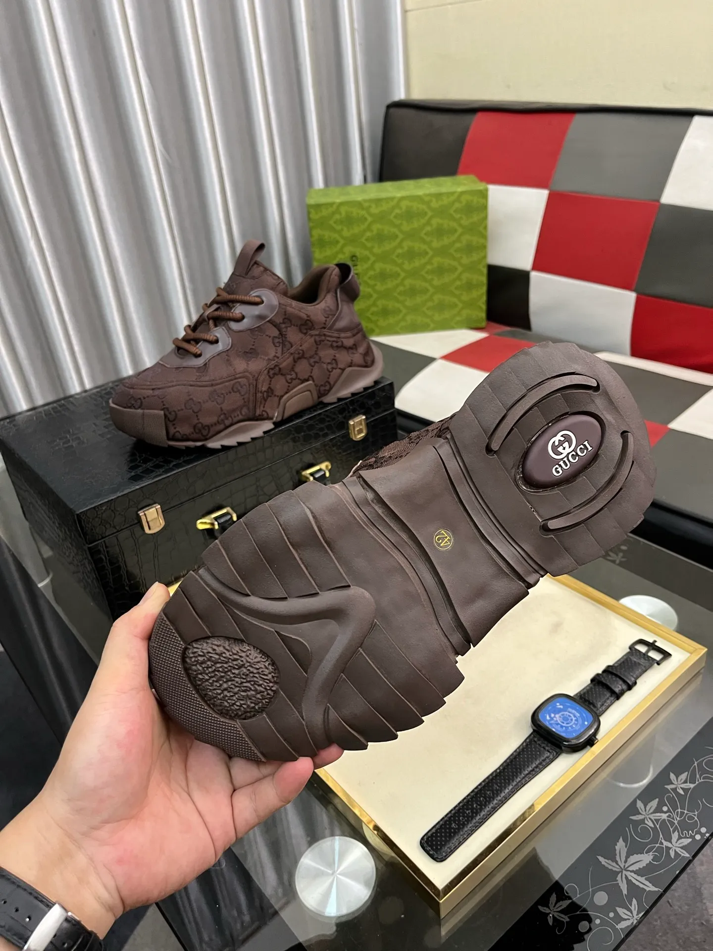 Men's shoes 💰600⌚️⌚️ (GUCCI-Gucci) luxury brand sports and casual shoes, imported original material, sheepskin lining, high-end and comfortable, original outsole is light and wear-resistant! Purely handmade, details determine quality! 38-444️⃣colors available